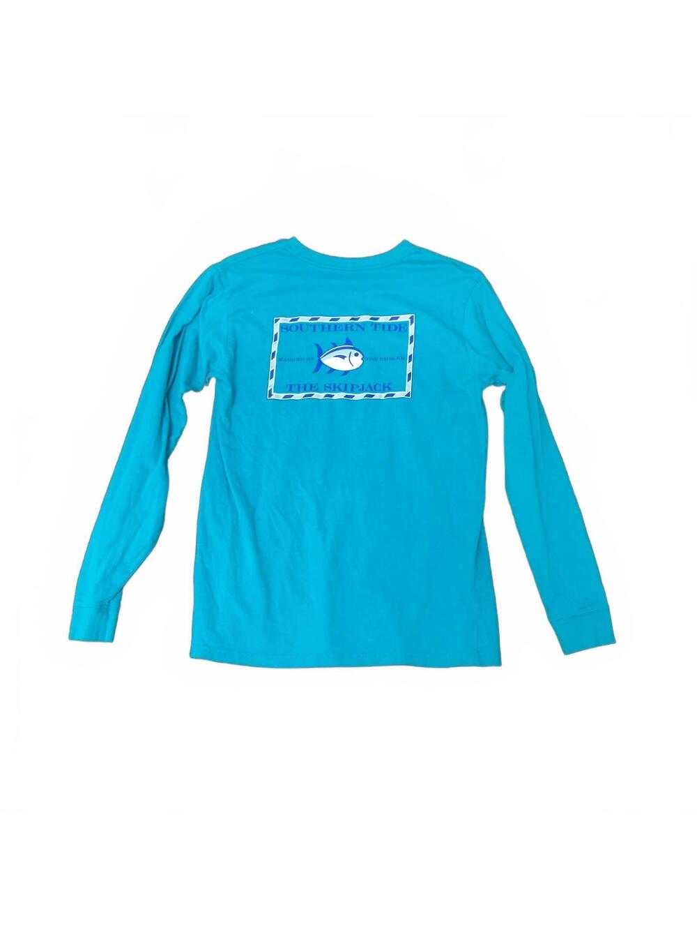 Southern Tide Skipjack Long Sleeve T-Shirt Turquoise Size Large